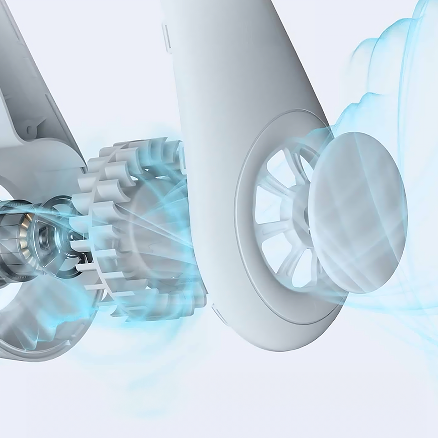 Turbines internes de FluxoFan diffusant l'air frais sans pales